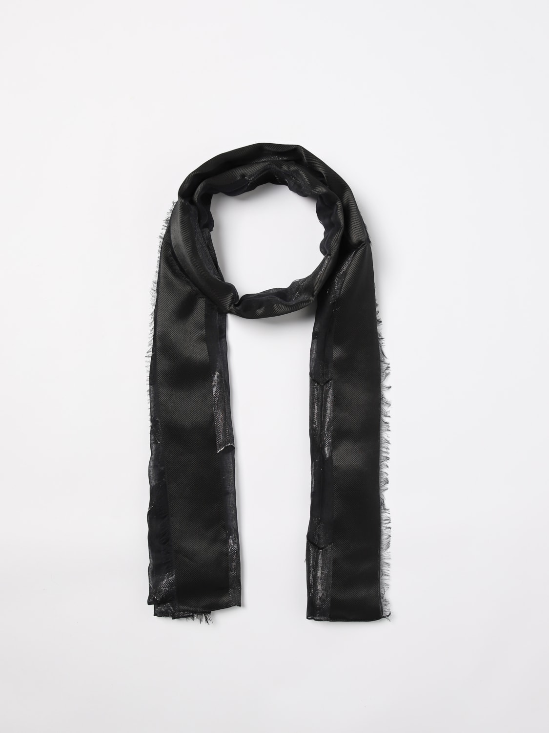 スカーフ EMPORIO ARMANI Woman Scarf Black 6352774F321 00020 Emporio Armani Outlet: Scarf woman - Black | Emporio Armani
