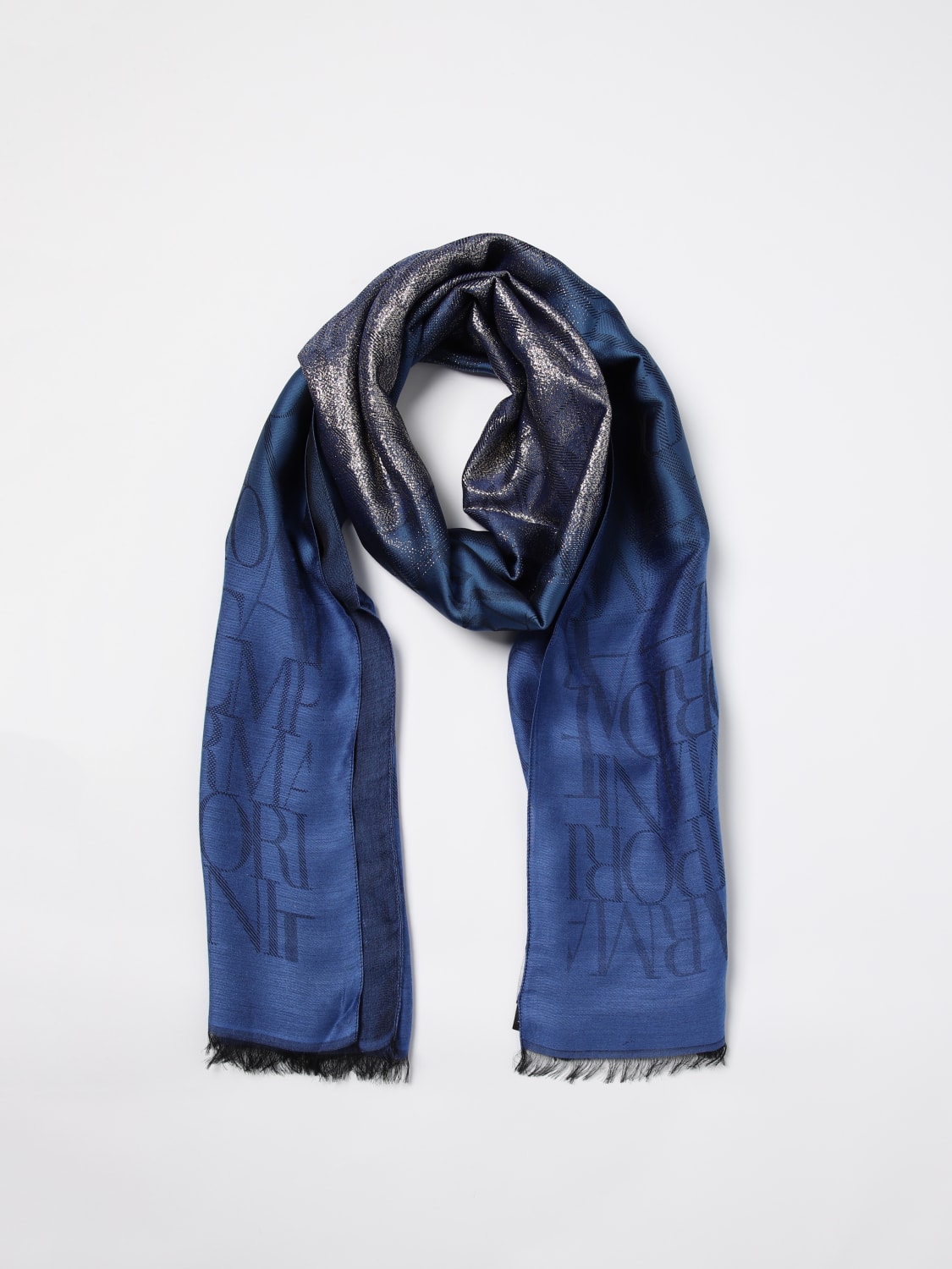 スカーフ EMPORIO ARMANI Woman Scarf Green 6352744F318 45784 Emporio Armani Outlet: Scarf woman - Blue | Emporio Armani
