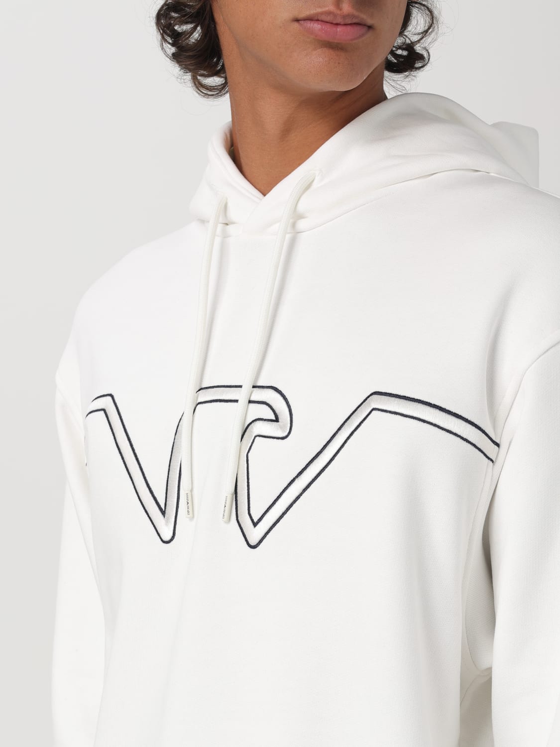 White armani hoodie outlet