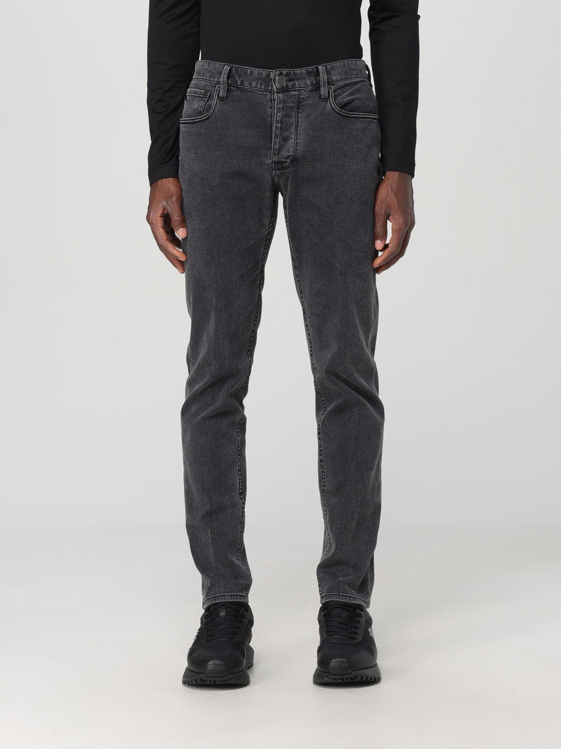 Black armani jeans regular fit online