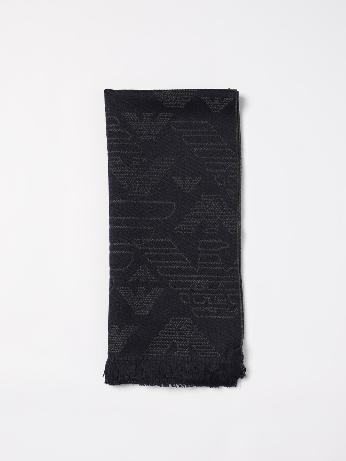 Giglio Sciarpa Emporio Armani in lana mohair con logo jacquard