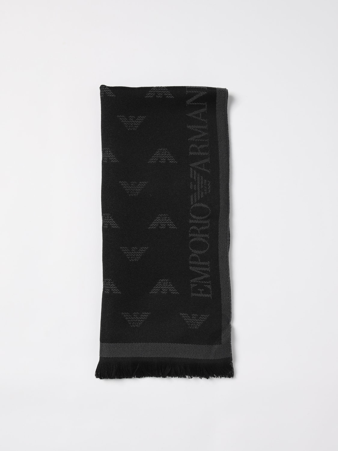 Giglio Sciarpa Emporio Armani in lana mohair con logo jacquard