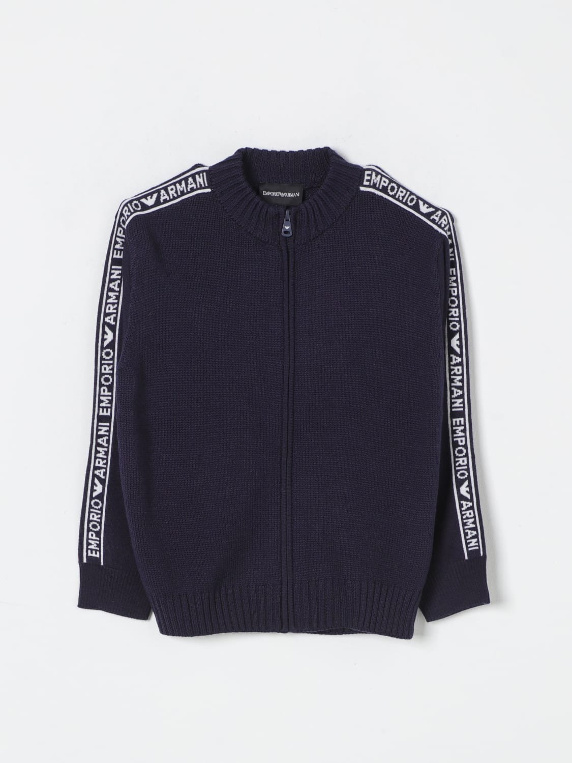 EMPORIO ARMANI MAGLIA: Cardigan con zip Emporio Armani, Blue - Img 1