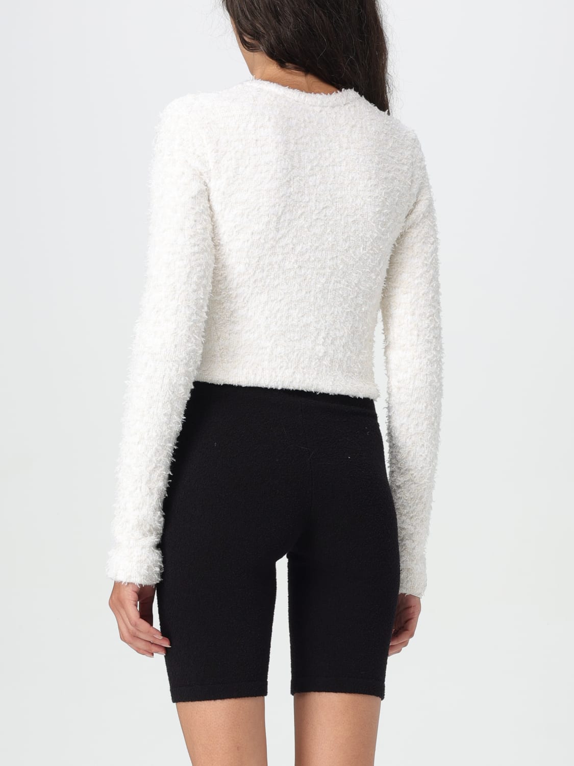 BALENCIAGA CARDIGAN: Balenciaga bouclé cropped cardigan, White - Img 3