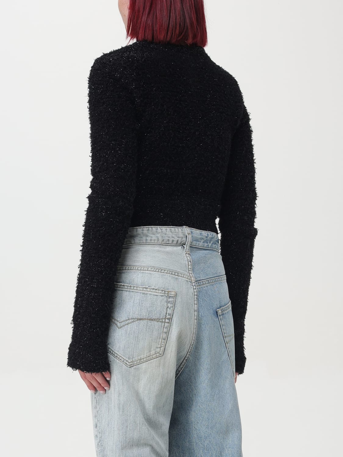 BALENCIAGA CARDIGAN: Balenciaga bouclé cropped cardigan, Black - Img 3