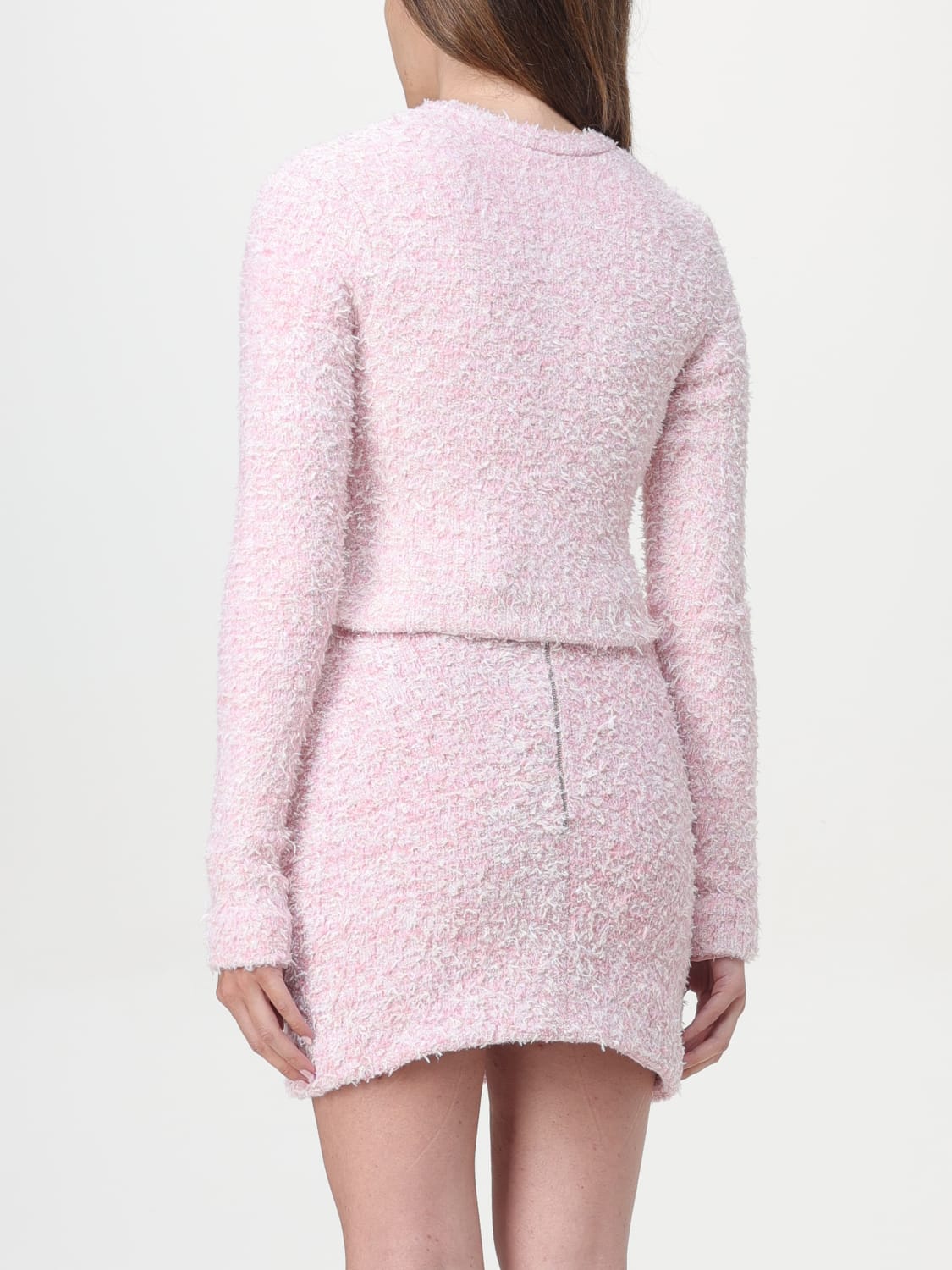 BALENCIAGA CARDIGAN: Balenciaga bouclé cropped cardigan, Pink - Img 3