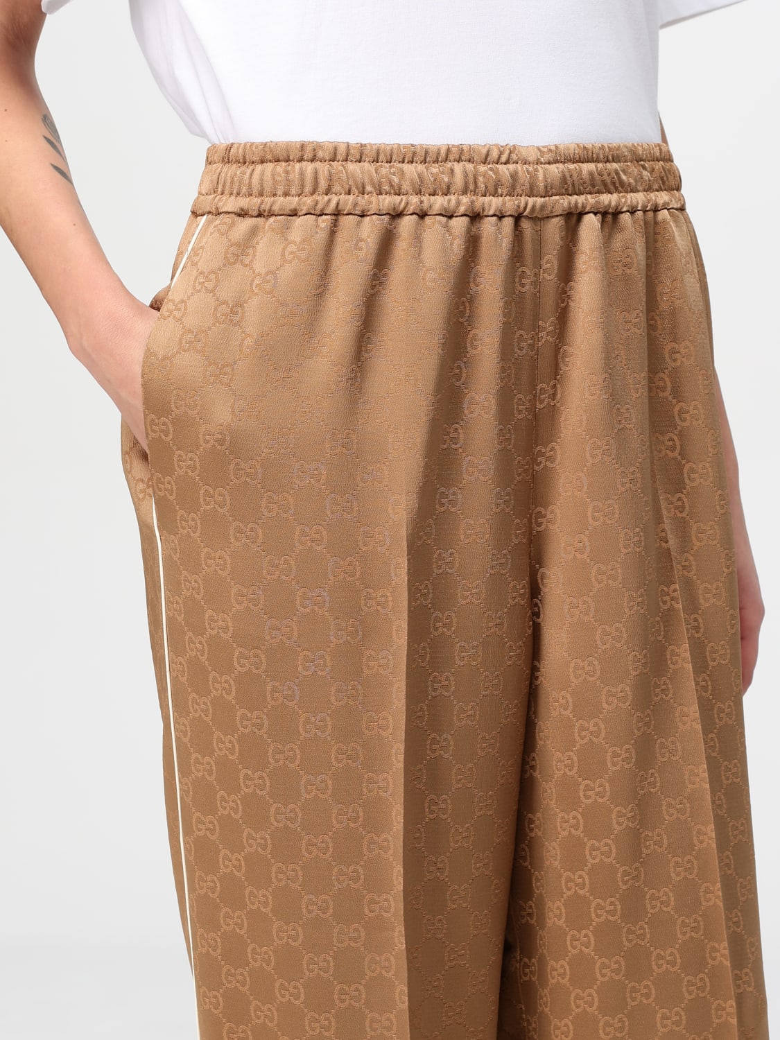 GUCCI PANTS: Pants woman Gucci, Beige - Img 5