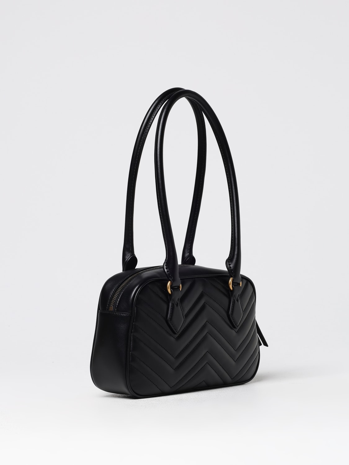 GUCCI BORSA A SPALLA: Borsa GG Marmont 2.0 Gucci in pelle trapuntata, Nero - Img 3