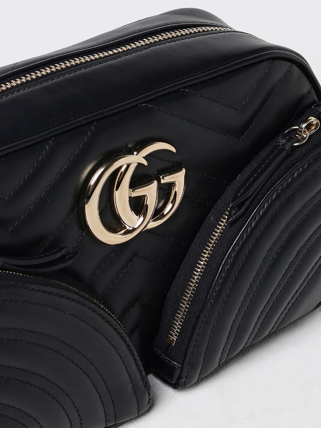 GUCCI BORSE A TRACOLLA: Borsa Marmont GG Gucci in pelle matelassé , Nero - Img 4