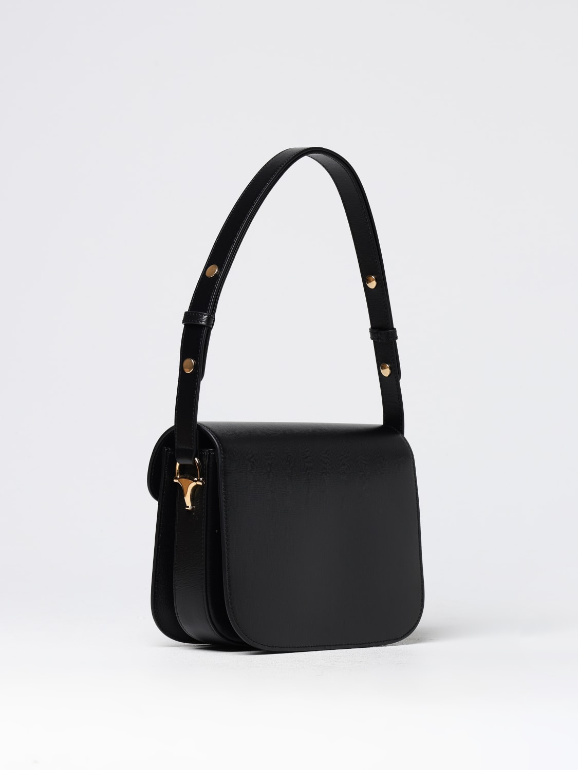 GUCCI BORSA A SPALLA: Borsa Horsebit 1955 Gucci in pelle a grana , Nero - Img 3