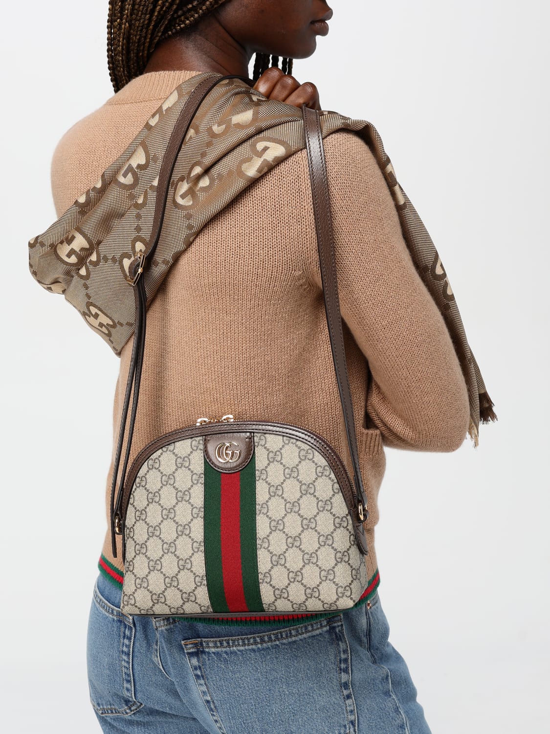 GUCCI UMHÄNGETASCHE: Schultertasche damen Gucci, Beige - Img 2