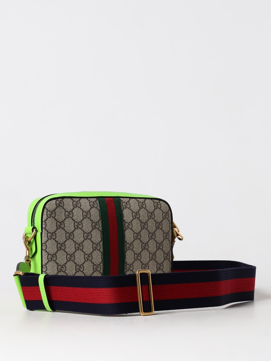 GUCCI BORSA: Borsa Ophidia Gucci in tessuto GG Supreme e pelle , Verde - Img 2