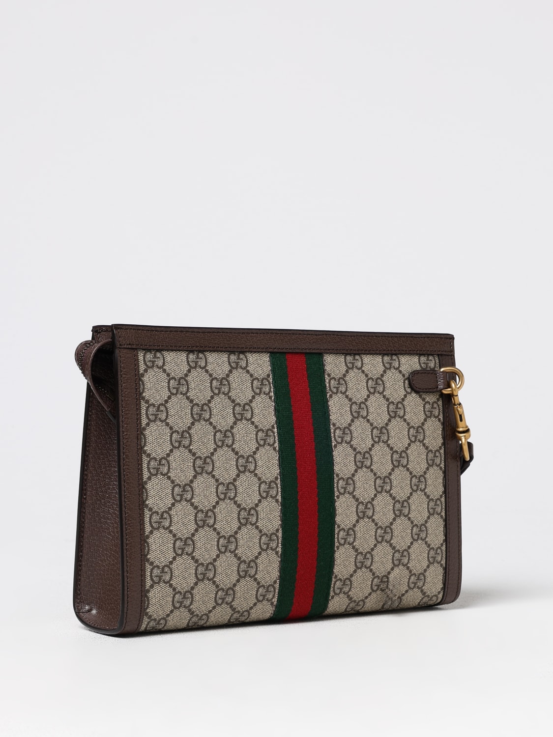 GUCCI BORSA: Pouch Ophidia Gucci in tessuto GG Supreme , Beige - Img 3