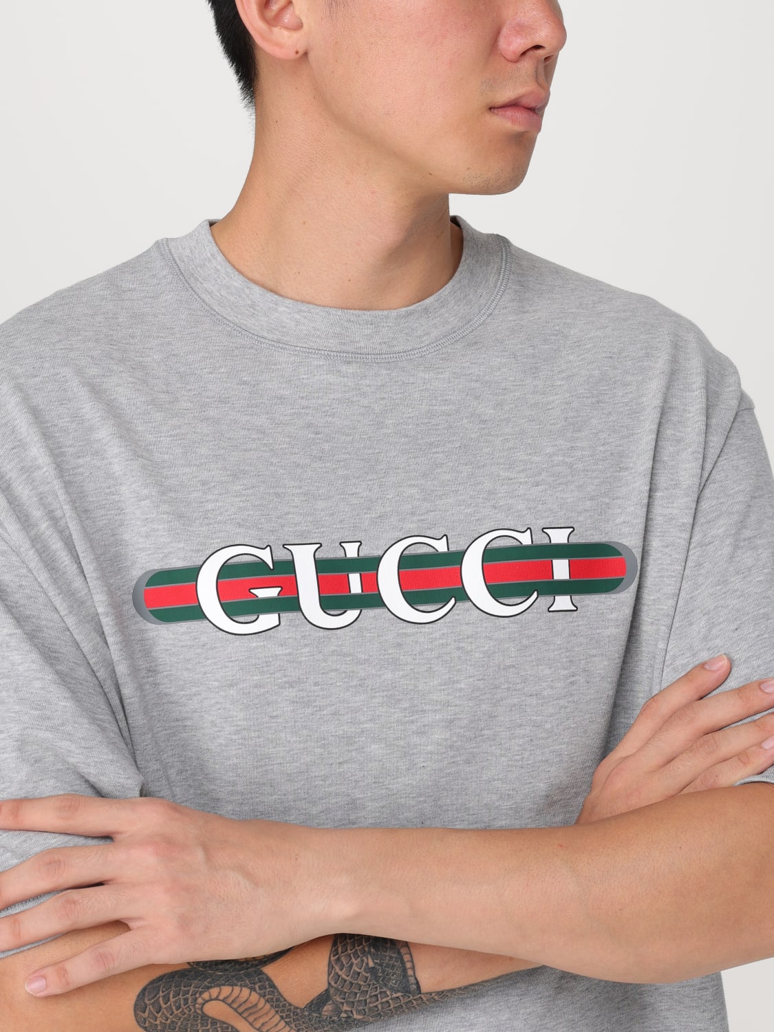 GUCCI T-SHIRT: T-shirt men Gucci, Grey - Img 5