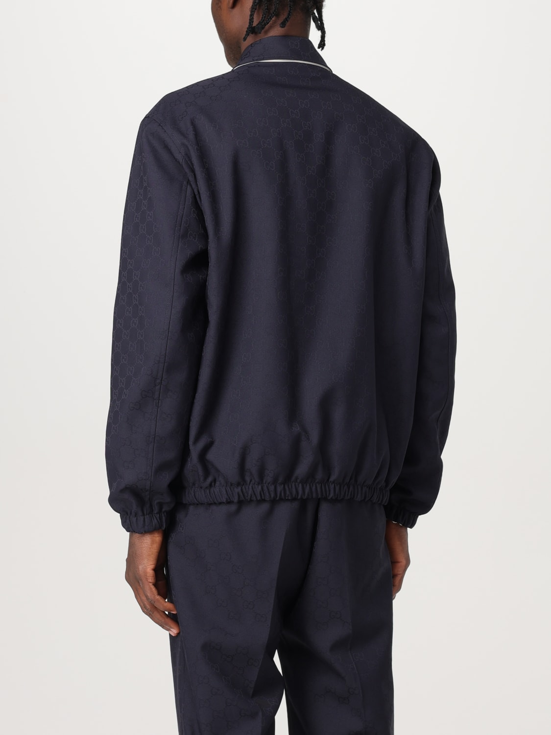 GUCCI GIACCA: Bomber reversibile Gucci in cotone GG , Blue Navy - Img 3