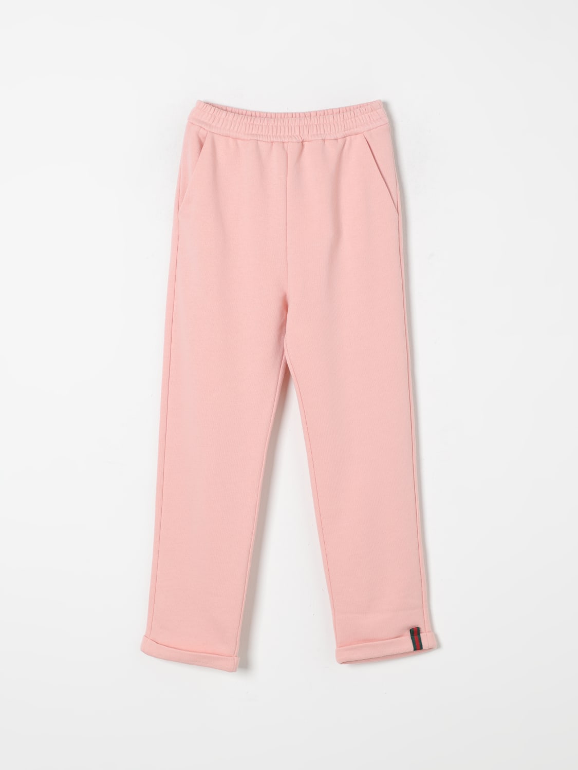 GUCCI PANTALONE: Pantalone sportivo Gucci in cotone, Rosa - Img 1