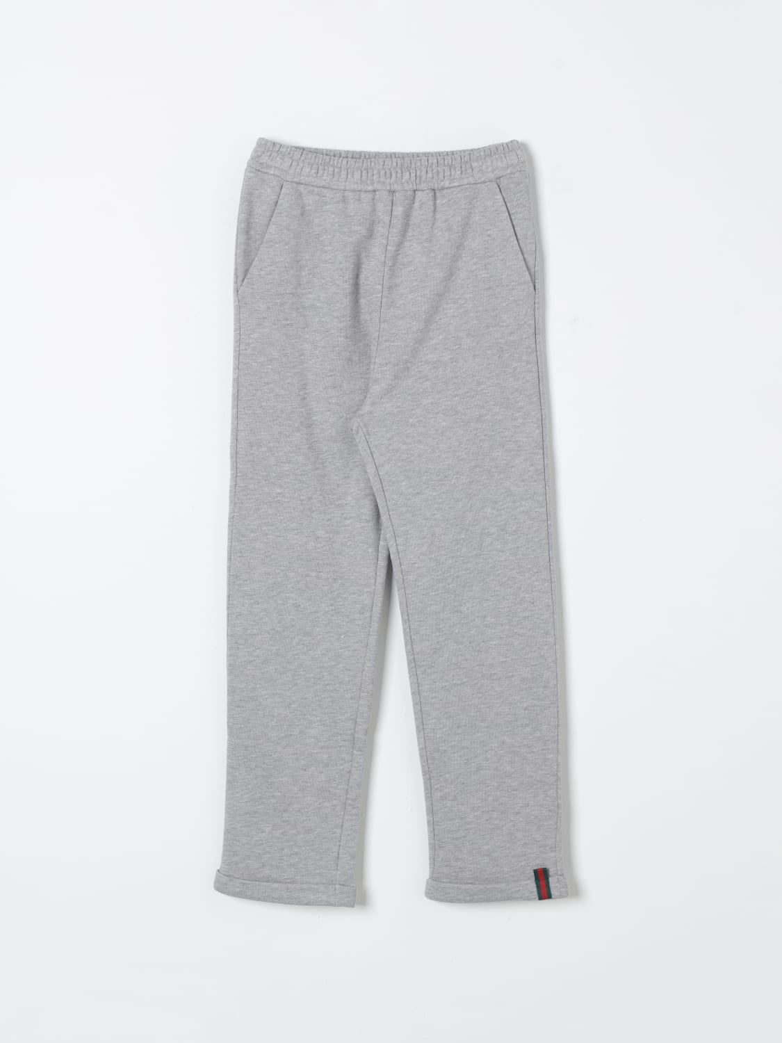 GUCCI PANTALONE: Pantalone sportivo Gucci in cotone, Grigio - Img 1