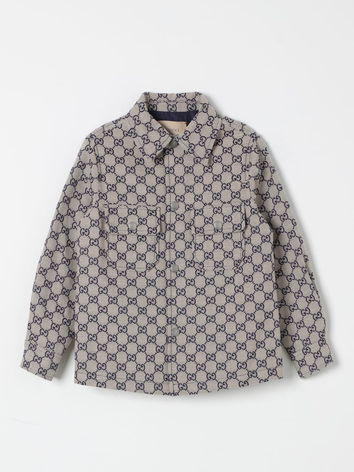 GUCCI JACKET: Gucci GG Supreme overshirt, Blue - Img 1