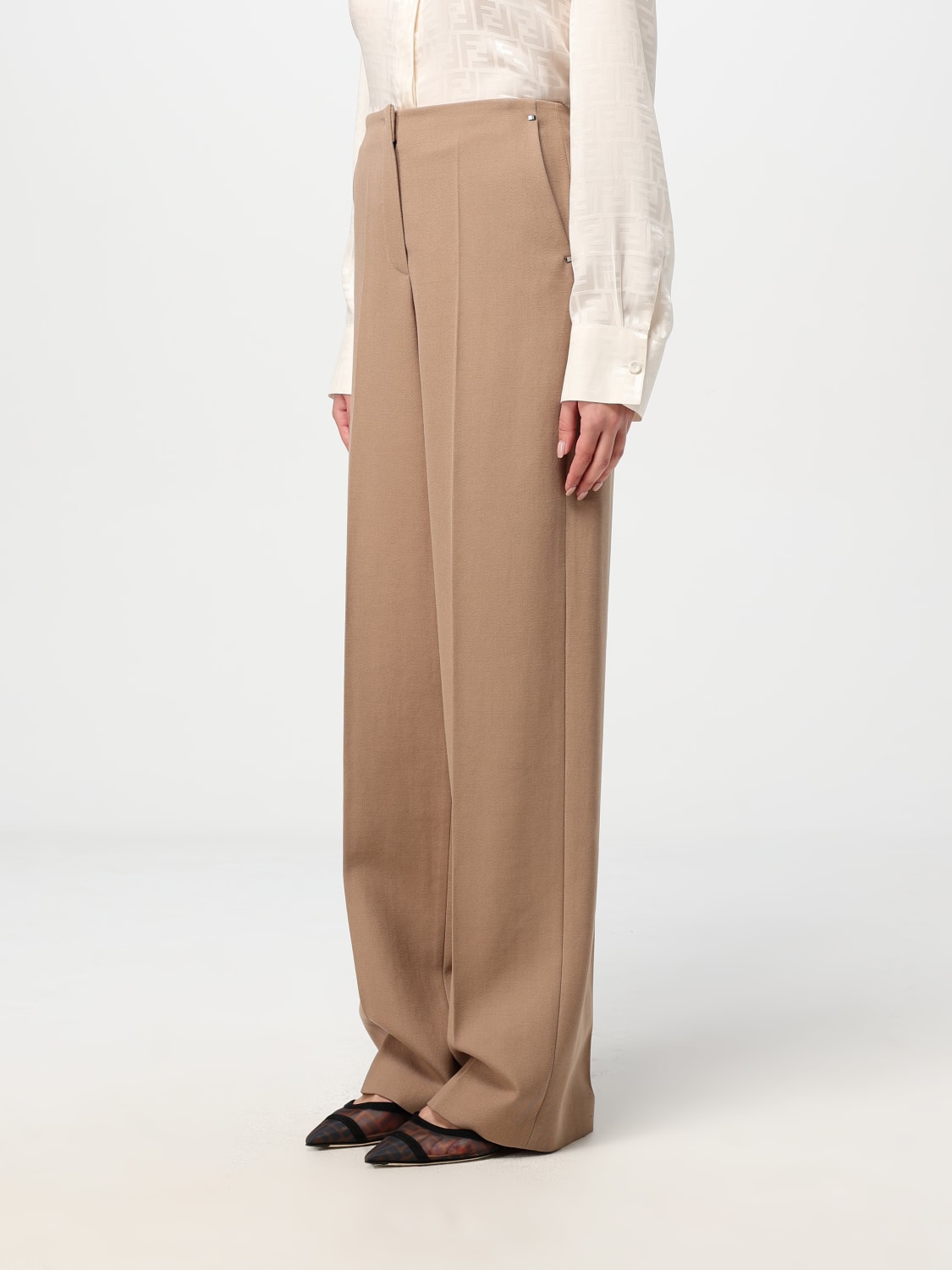 パンツ FENDI Woman Pants Brown FR6580AJYF F1PNO FENDI: Pants woman - Brown | Fendi pants FR6580AJYF online