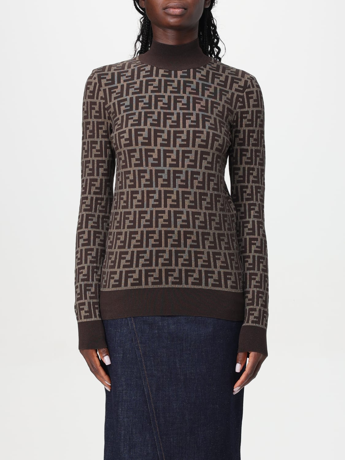 FENDI SWEATER: Top woman Fendi, Tobacco - Img 1