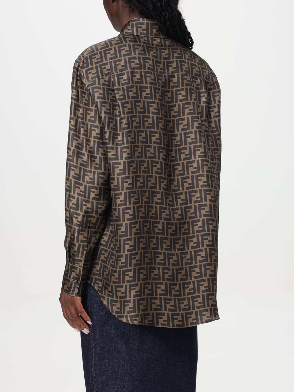 FENDI HEMDBLUSE: Hemdbluse damen Fendi, Tabak - Img 2