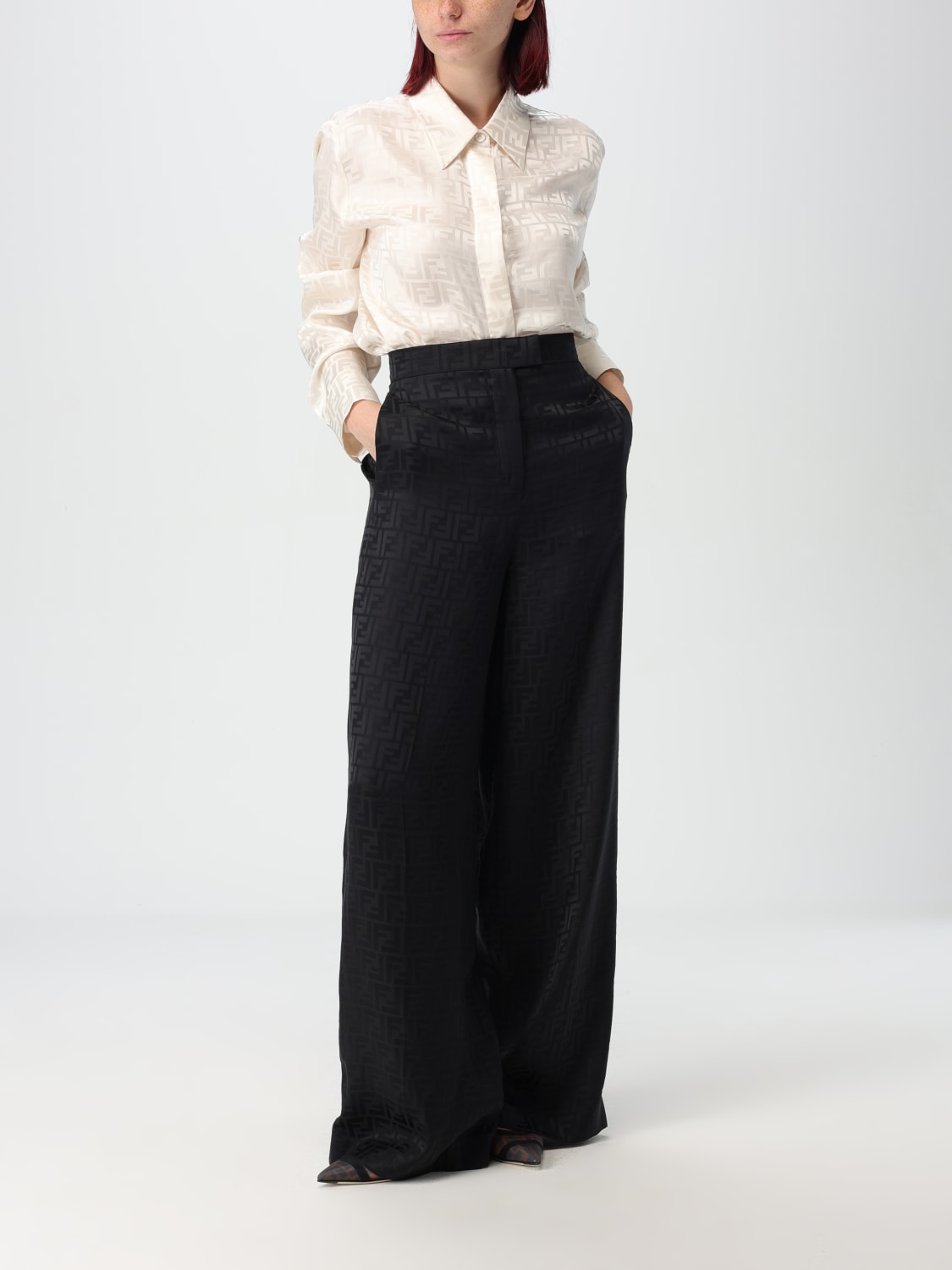 FENDI: Pants woman - Black | Fendi pants FR6606AJ0Z online FENDI: Pants woman - Black | Fendi pants FR6606AJ0Z online