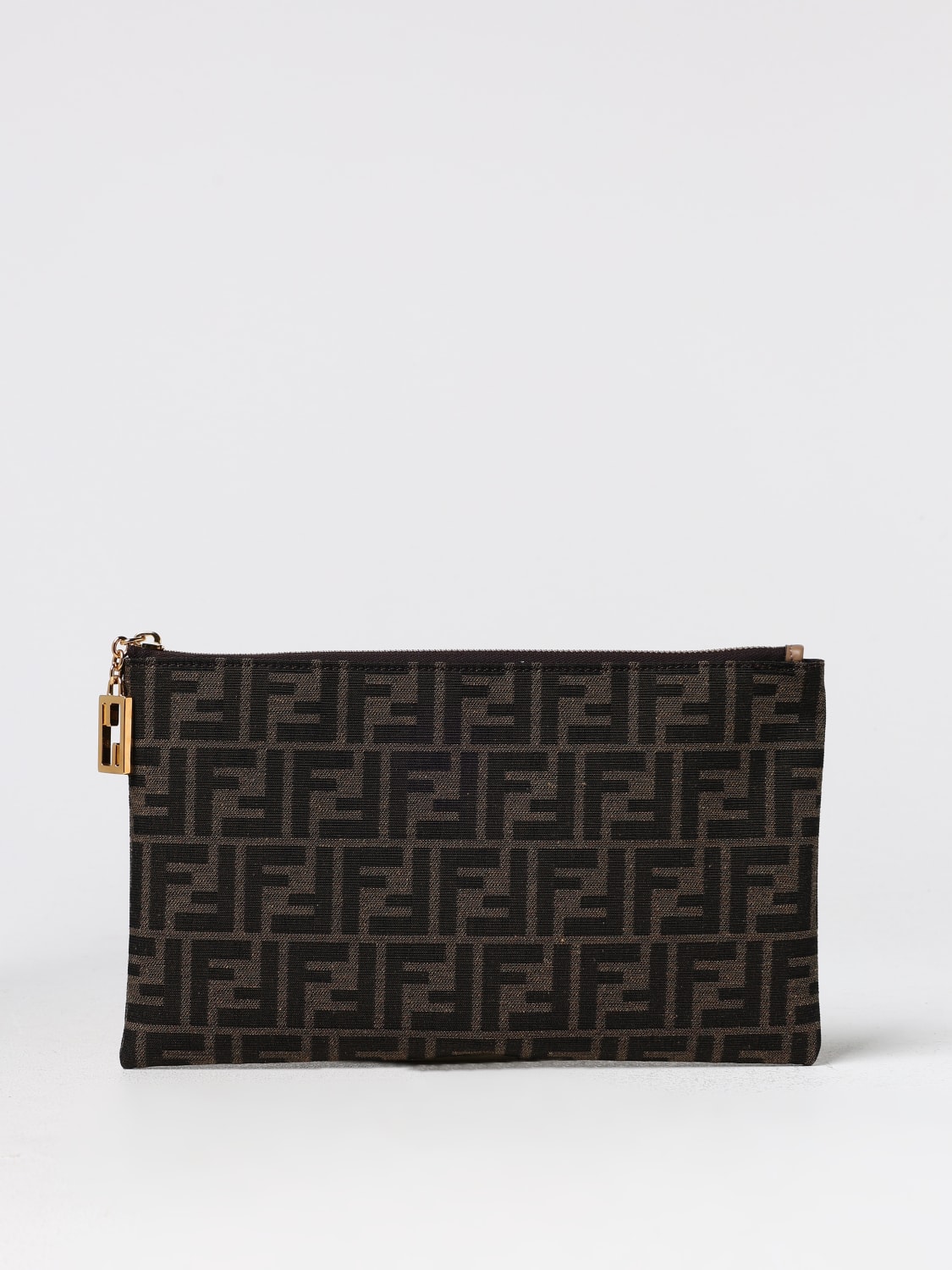 Giglio Borsa Flat Baguett Fendi in tessuto FF jacquard