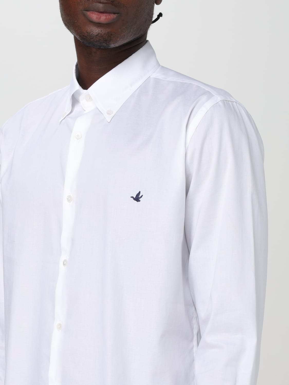 BROOKSFIELD CAMICIA: Camicia Brooksfield in popeline di cotone con logo ricamato , Bianco - Img 3