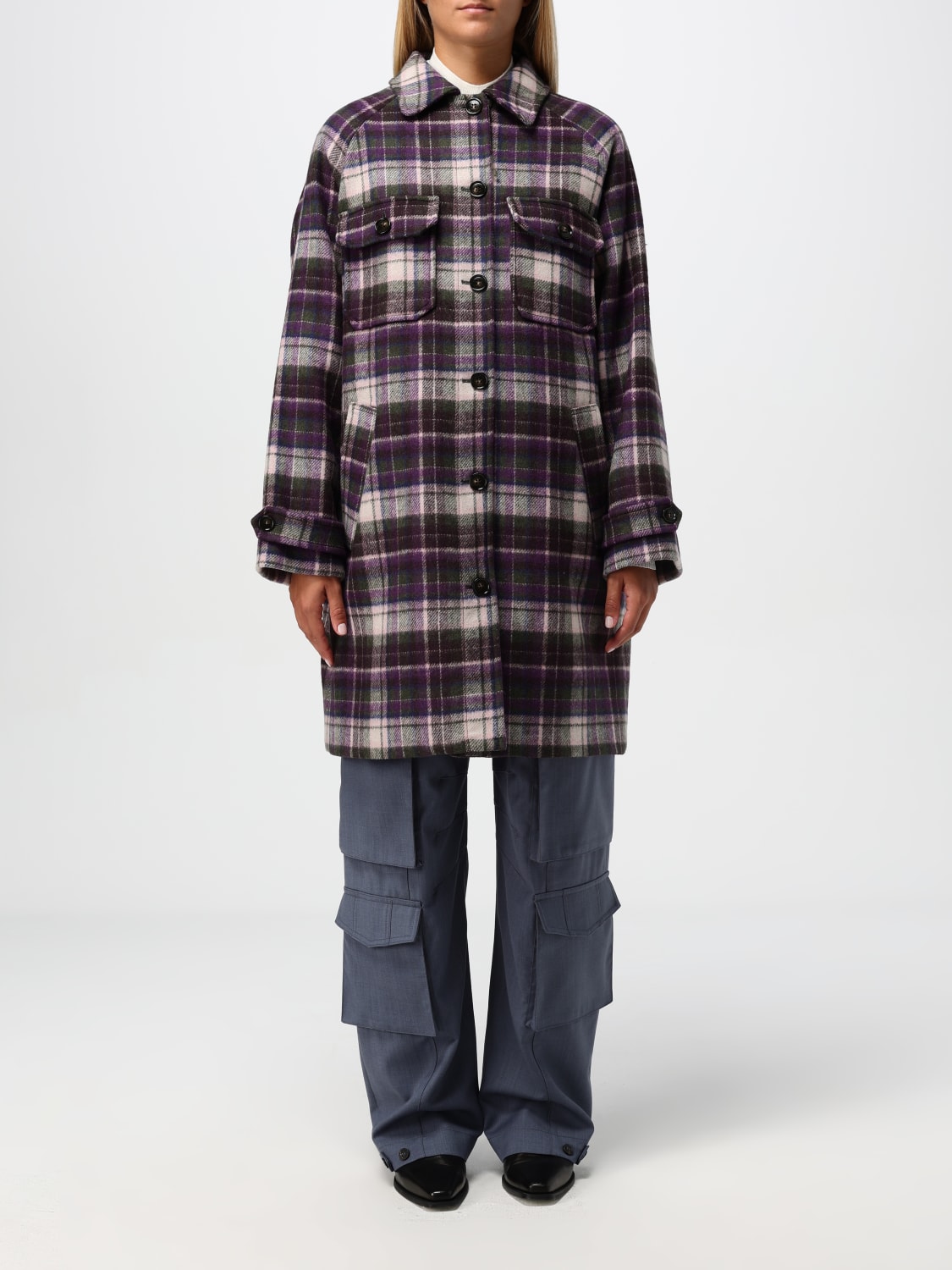 Giglio Cappotto Woolrich in misto lana check