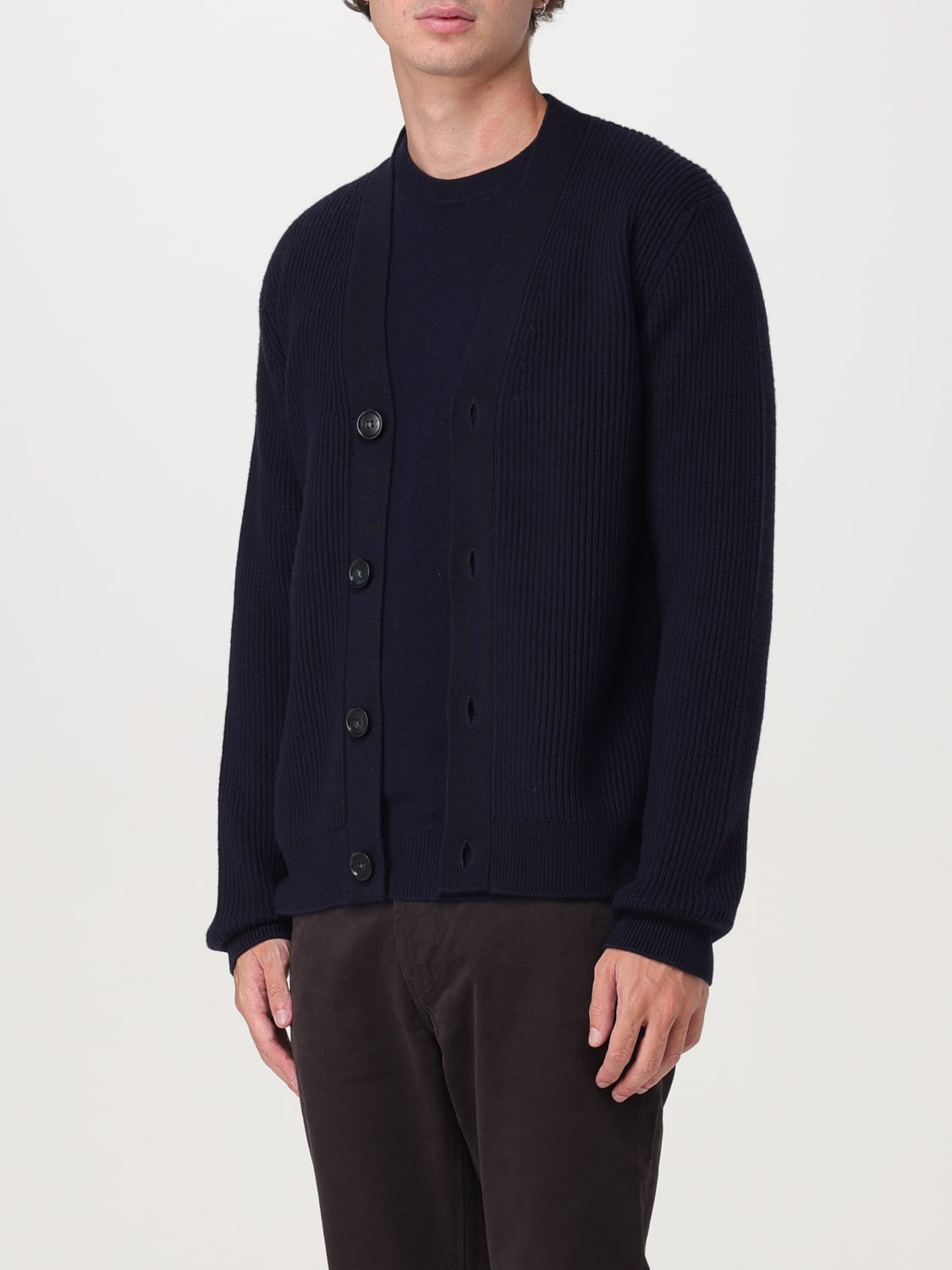 WOOLRICH CARDIGAN: Woolrich V-neck cardigan, Blue - Img 3