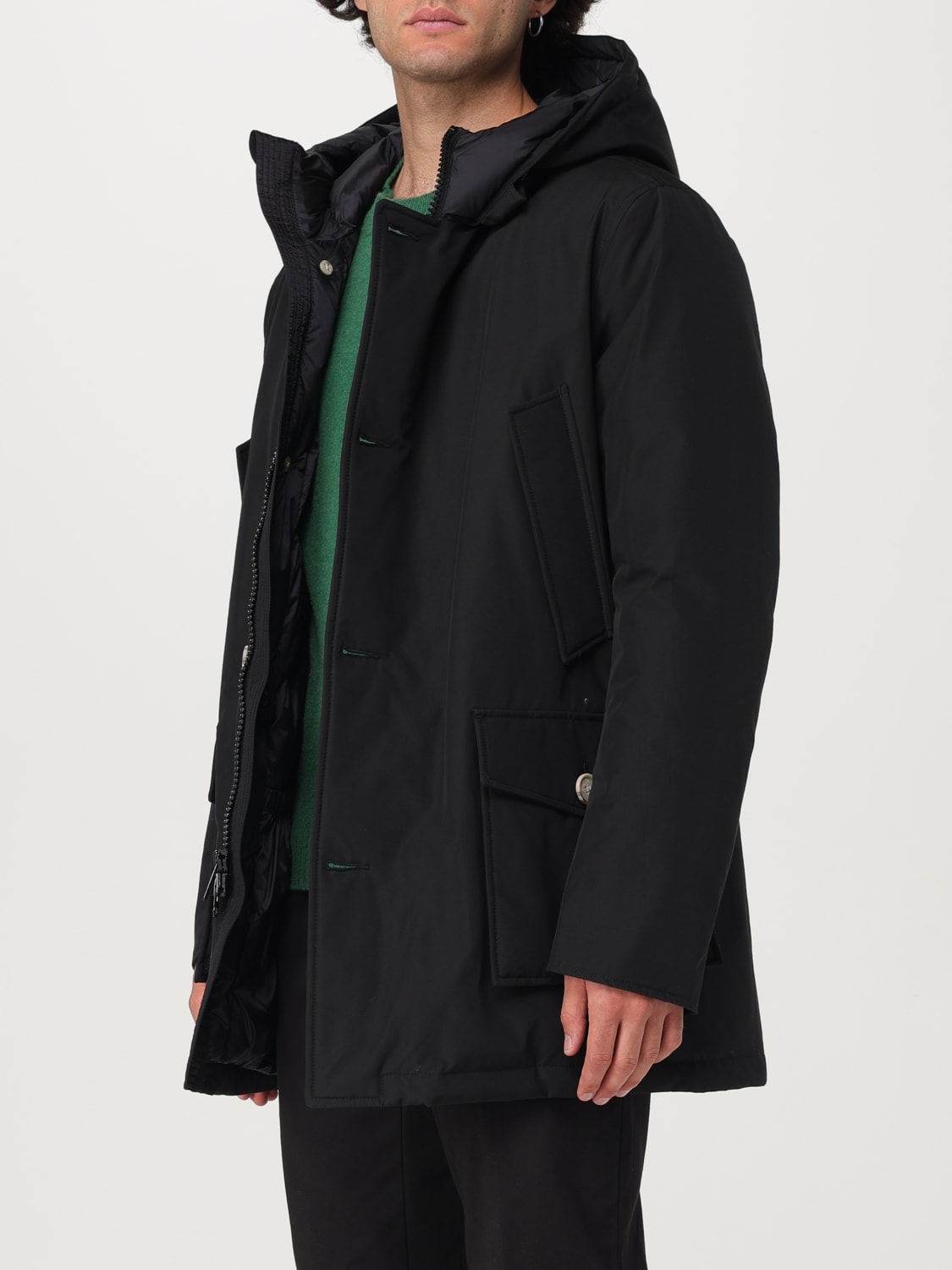 WOOLRICH 外套: 外套 男士 Woolrich, 黑色 - Img 3