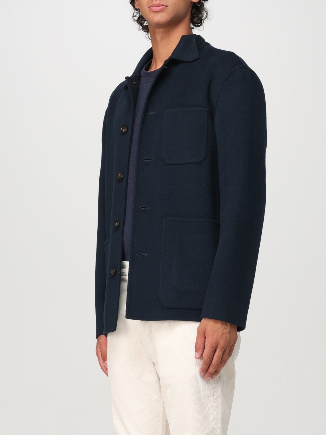 WOOLRICH GIACCA: Overshirt Woolrich in lana vergine , Blue - Img 3