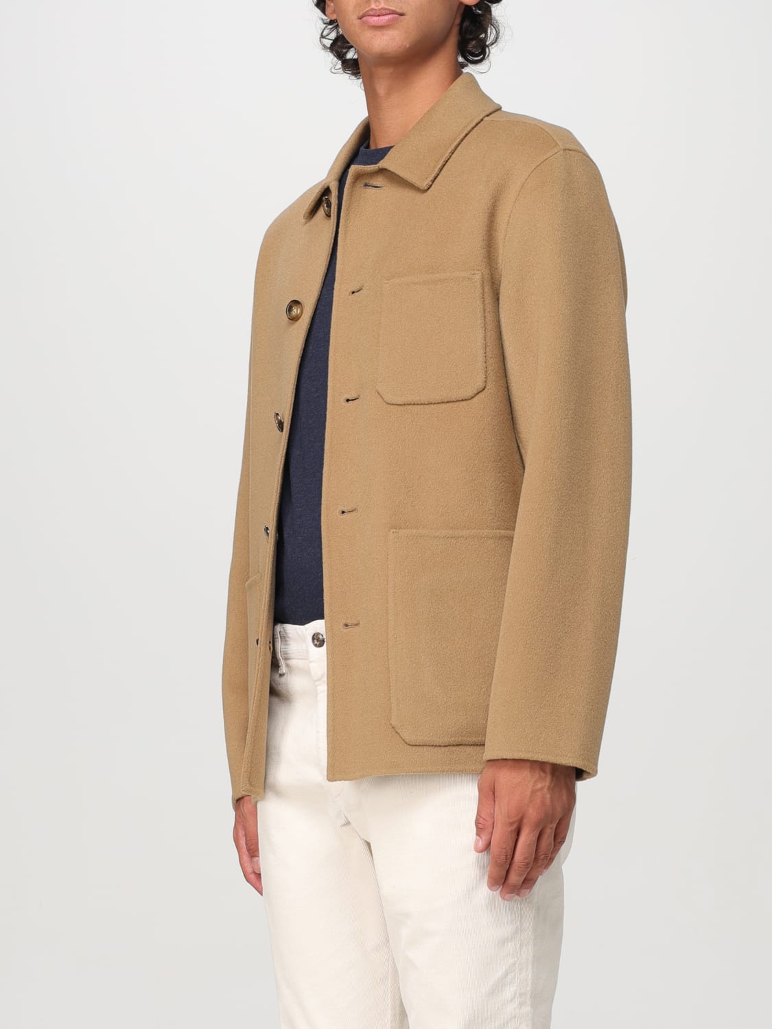 WOOLRICH GIACCA: Overshirt Woolrich in lana vergine , Tabacco - Img 3