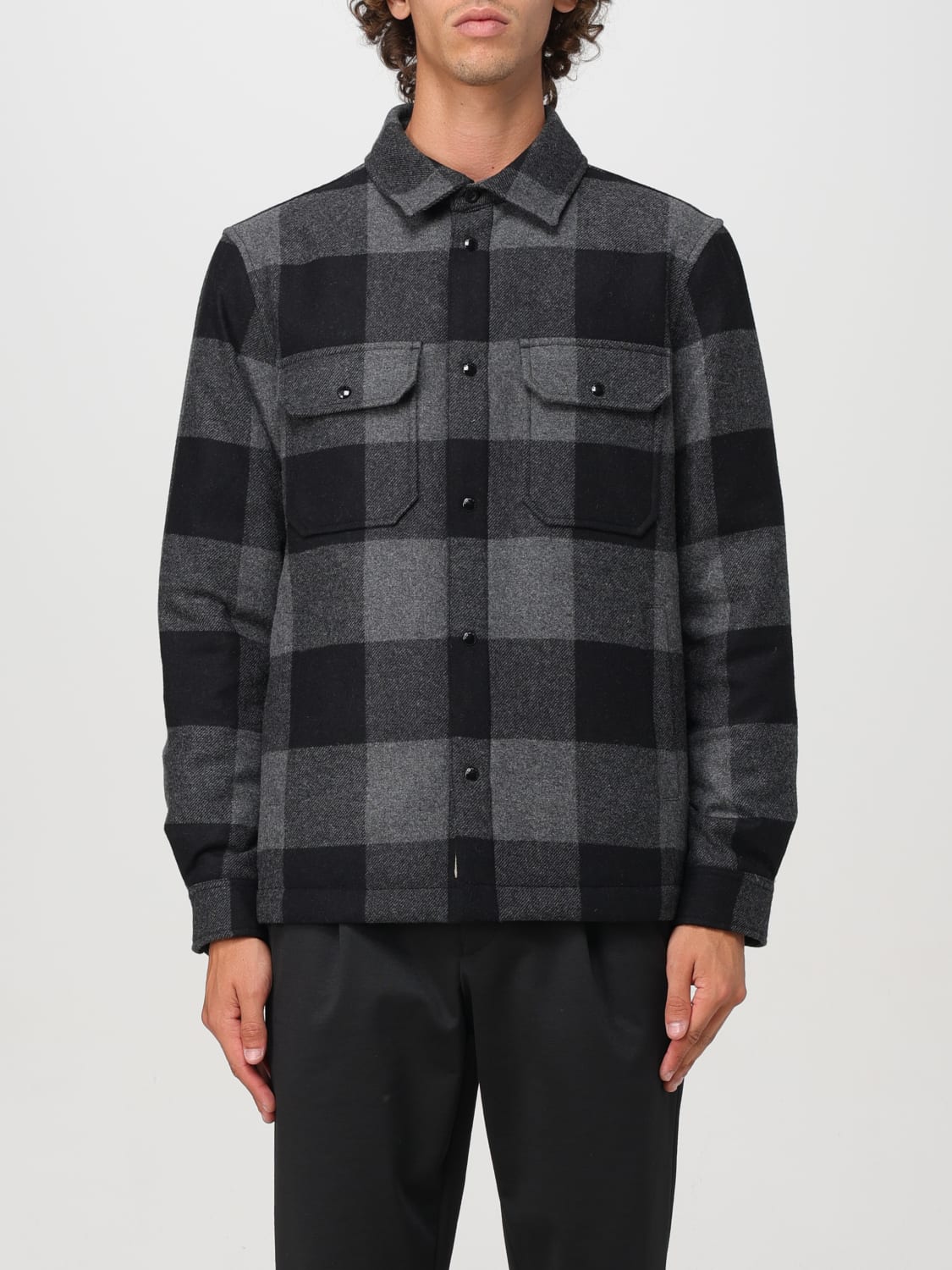 Giglio Camicia Woolrich in misto lana con stampa tartan