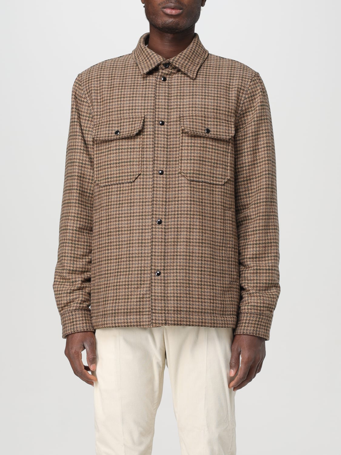 Giglio Camicia Woolrich in misto lana con stampa tartan