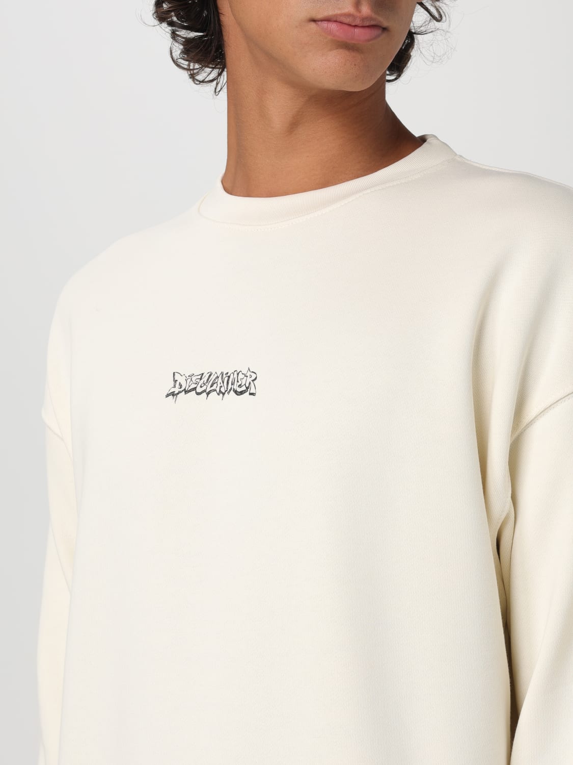 DISCLAIMER SWEATSHIRT: Sweatshirt homme Disclaimer, Jaune Crème - Img 3