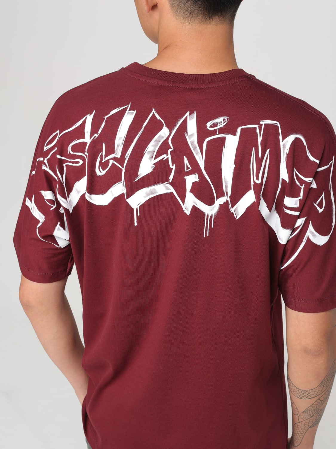 DISCLAIMER T-SHIRT: T-shirt men Disclaimer, Burgundy - Img 3