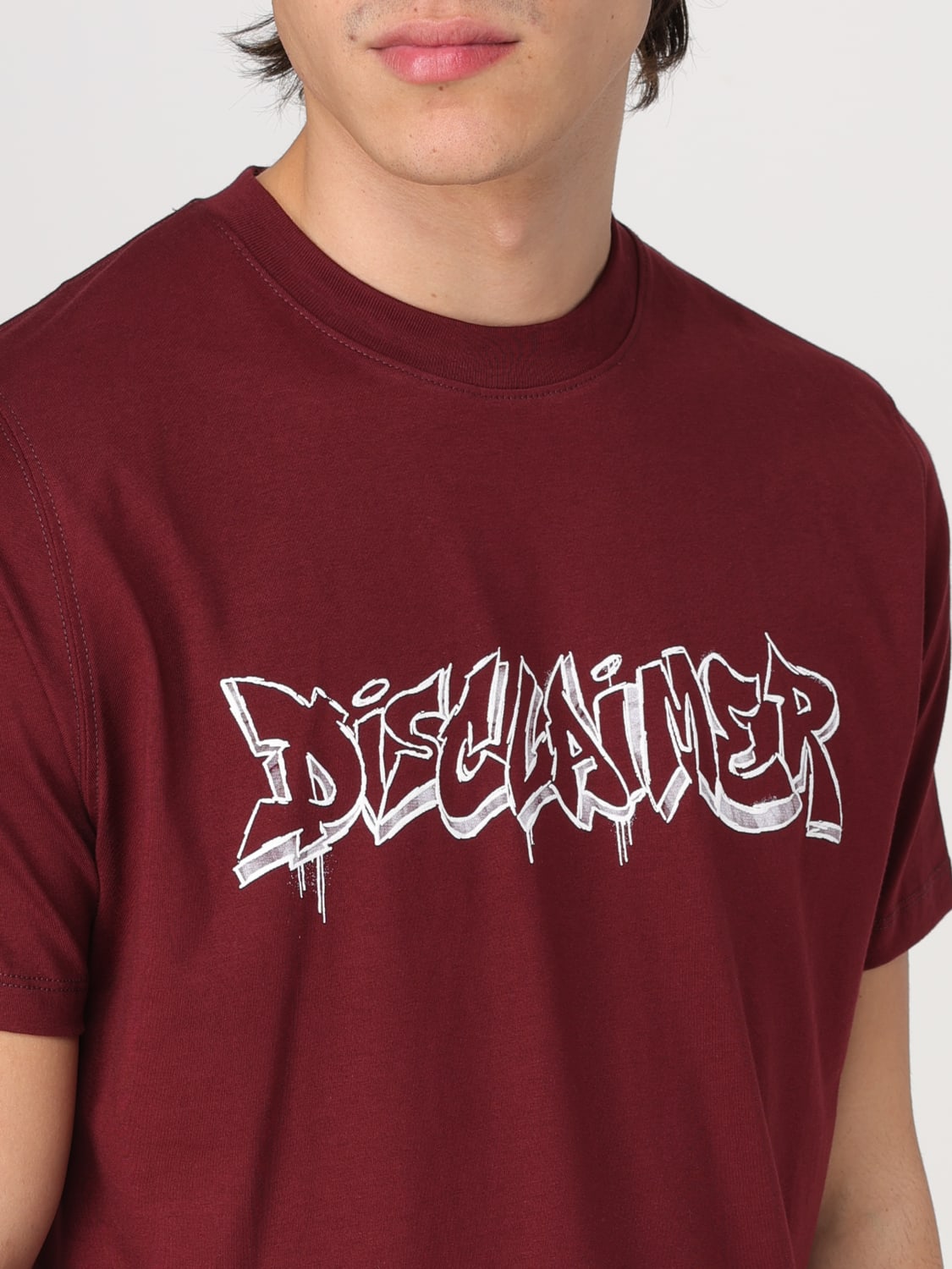 DISCLAIMER T-SHIRT: T-shirt men Disclaimer, Burgundy - Img 3