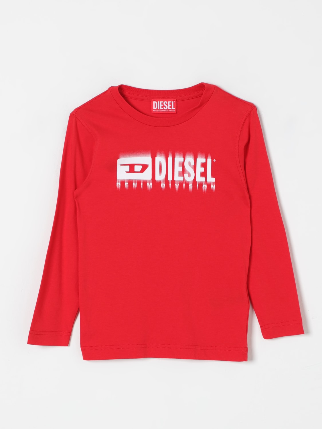 DIESEL T-SHIRT: T-shirt di cotone Diesel con logo, Rosso - Img 1