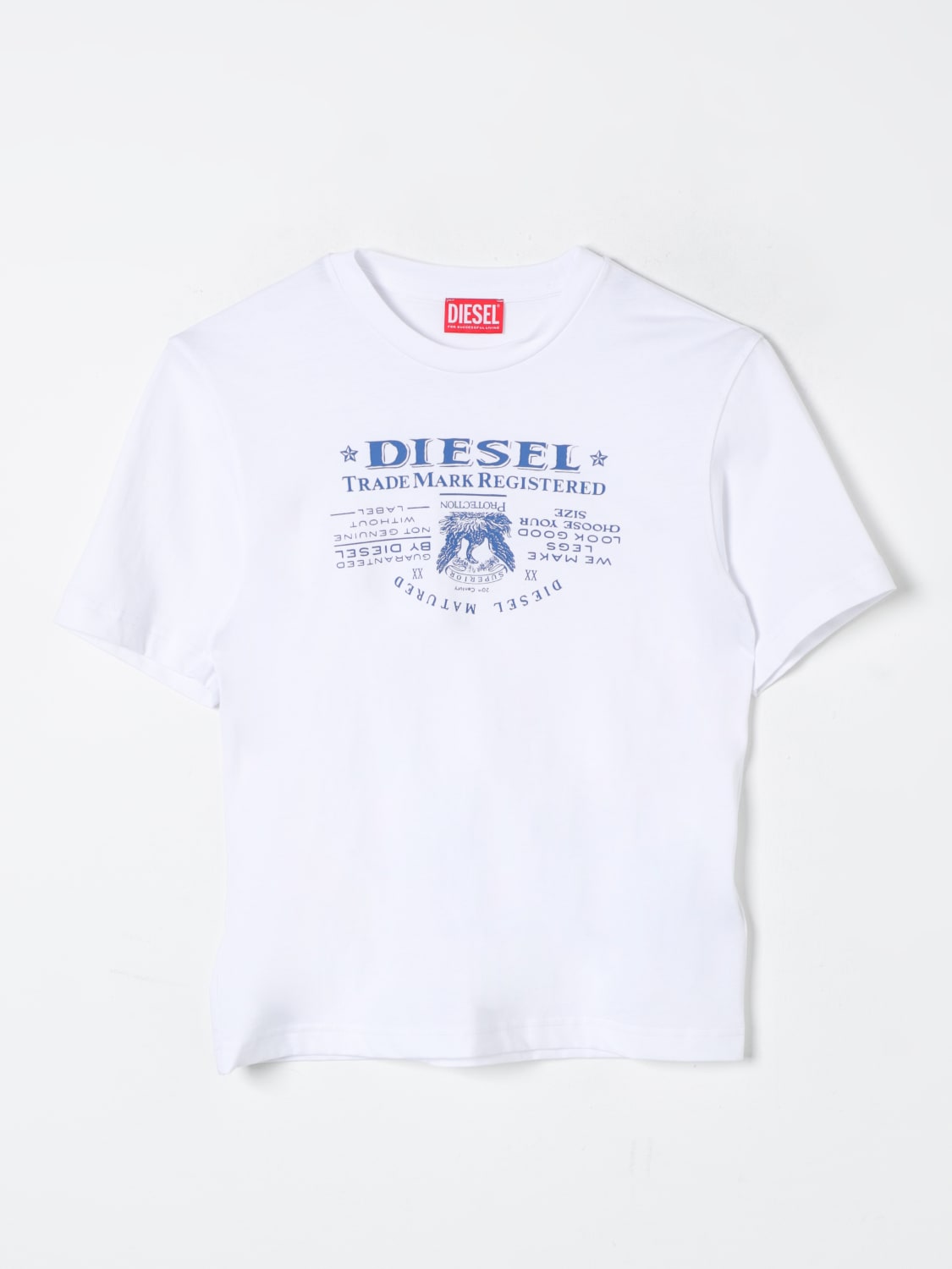 DIESEL T-SHIRT: T-shirt in cotone con logo Diesel, Bianco - Img 1