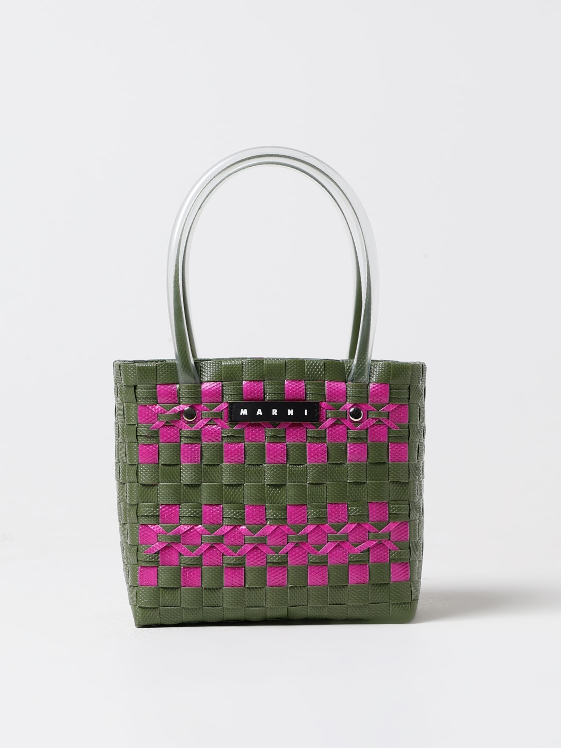 MARNI BORSA: Borsa Marni in polipropilene intrecciato , Verde - Img 1