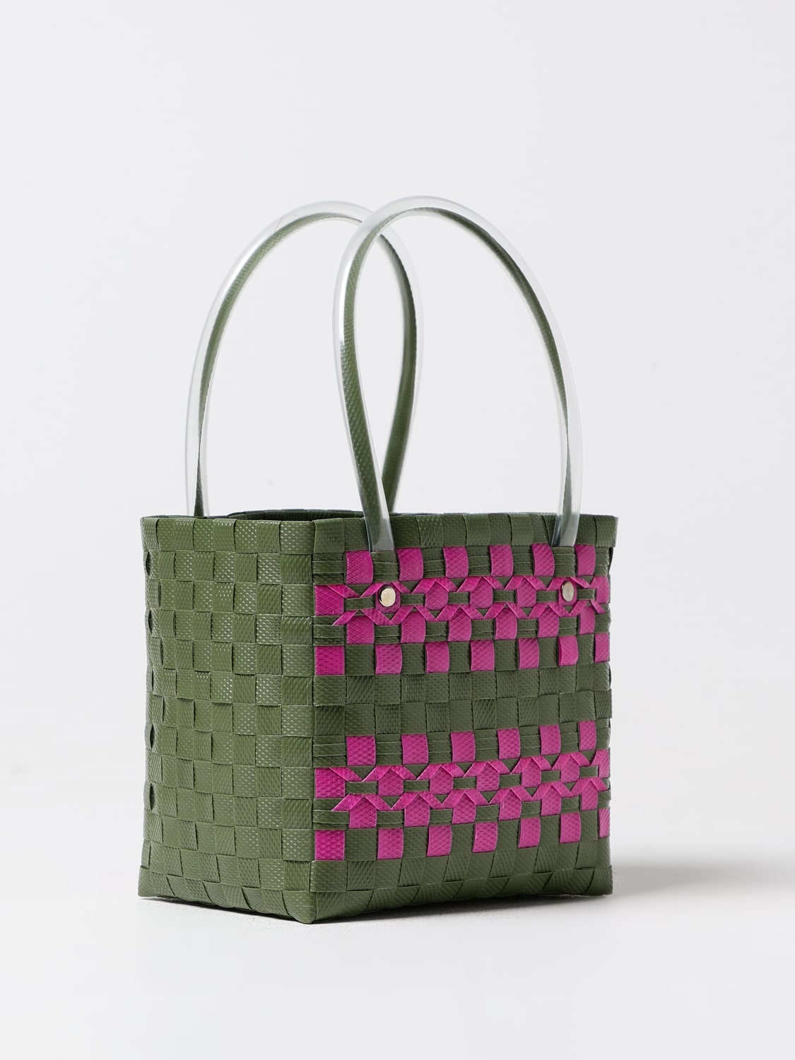 MARNI BORSA: Borsa Marni in polipropilene intrecciato , Verde - Img 2