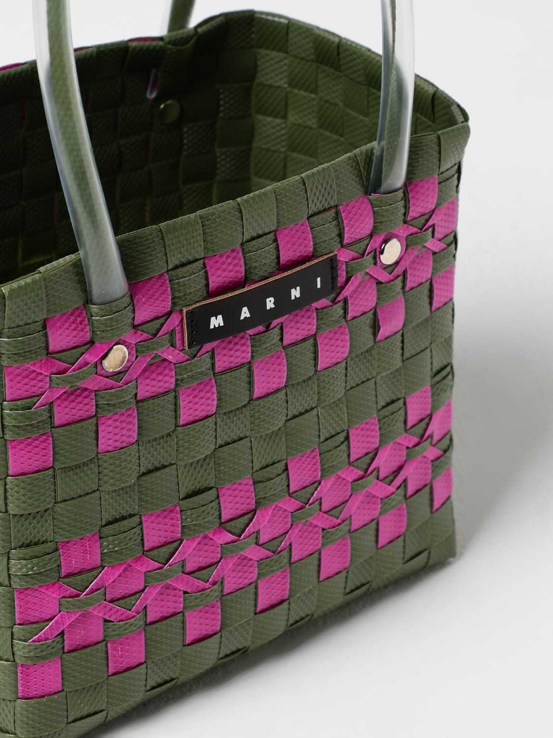 MARNI BORSA: Borsa Marni in polipropilene intrecciato , Verde - Img 3