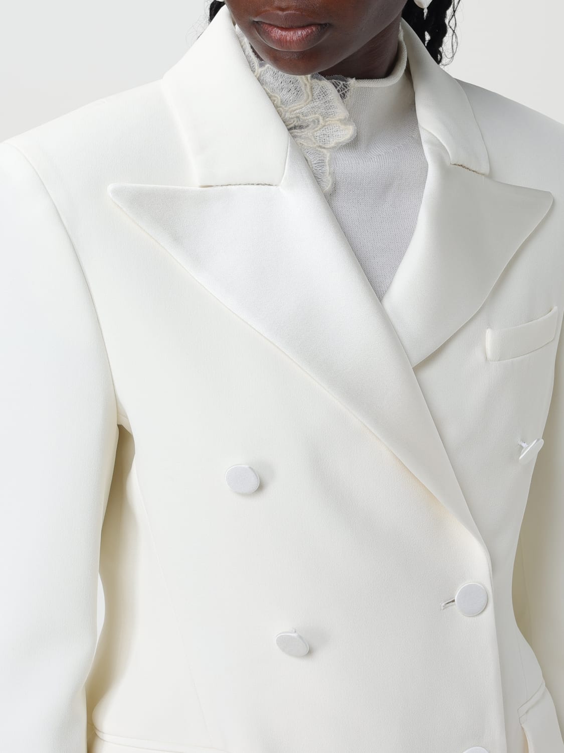 アウターその他 ERMANNO SCERVINO Woman Blazer White D456I303TEILM 10606 Ermanno Scervino Outlet: Blazer woman - White | Ermanno