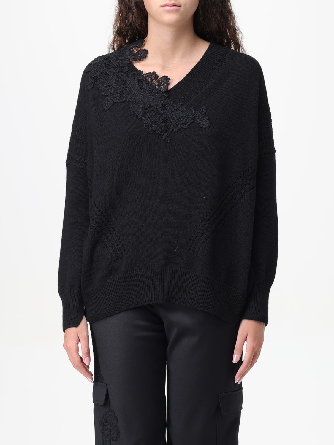 ERMANNO SCERVINO LIFE SWEATER: Sweater woman Ermanno Scervino Life, Black - Img 1