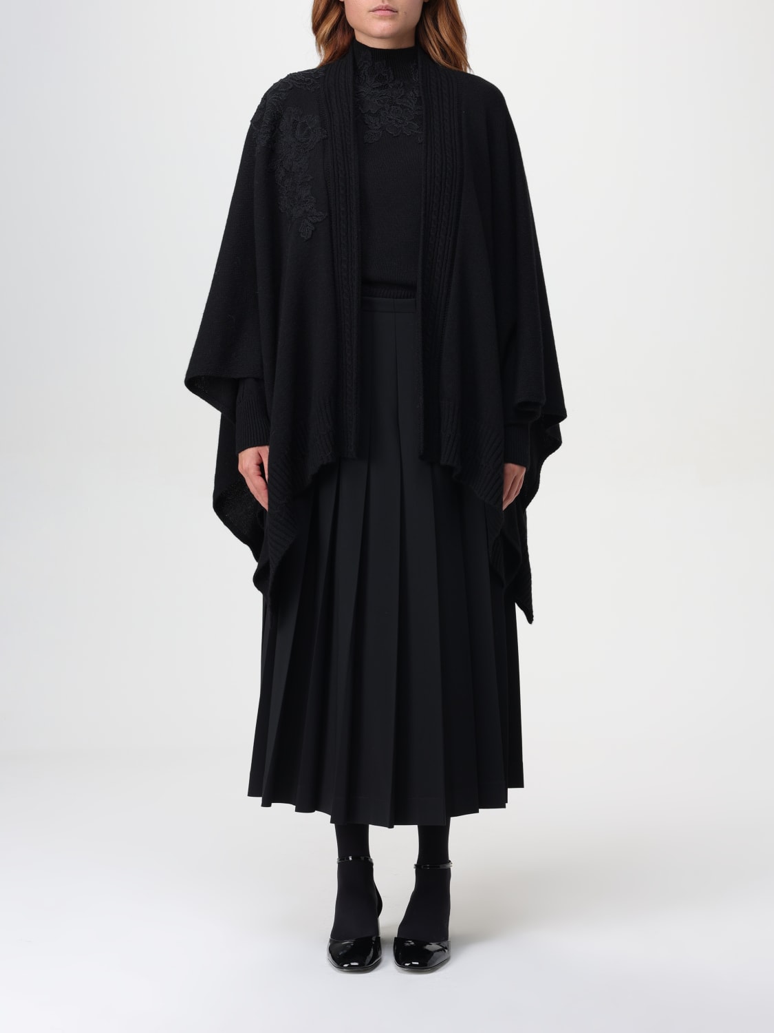 ERMANNO SCERVINO LIFE CAPE: Cape woman Ermanno Scervino Life, Black - Img 1