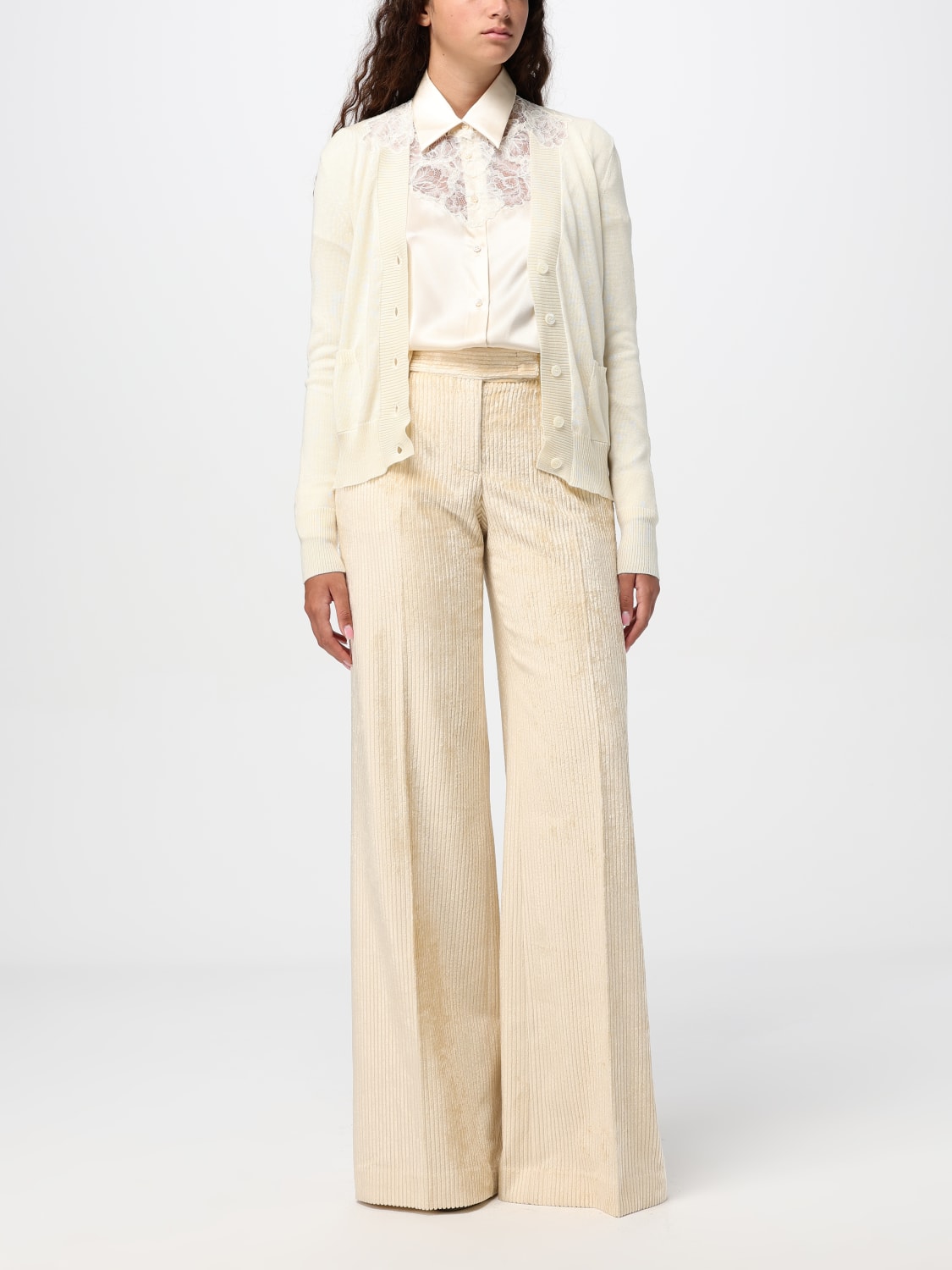 ERMANNO SCERVINO LIFE CARDIGAN: Ermanno Scervino Life v-neck cardigan, Yellow Cream - Img 2