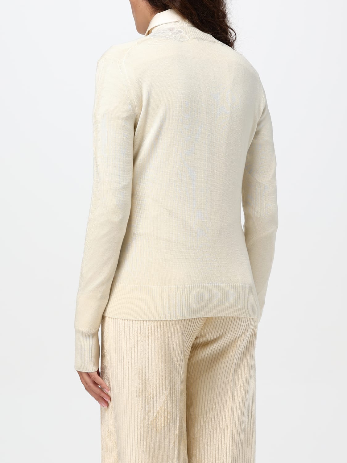 ERMANNO SCERVINO LIFE CARDIGAN: Ermanno Scervino Life v-neck cardigan, Yellow Cream - Img 3