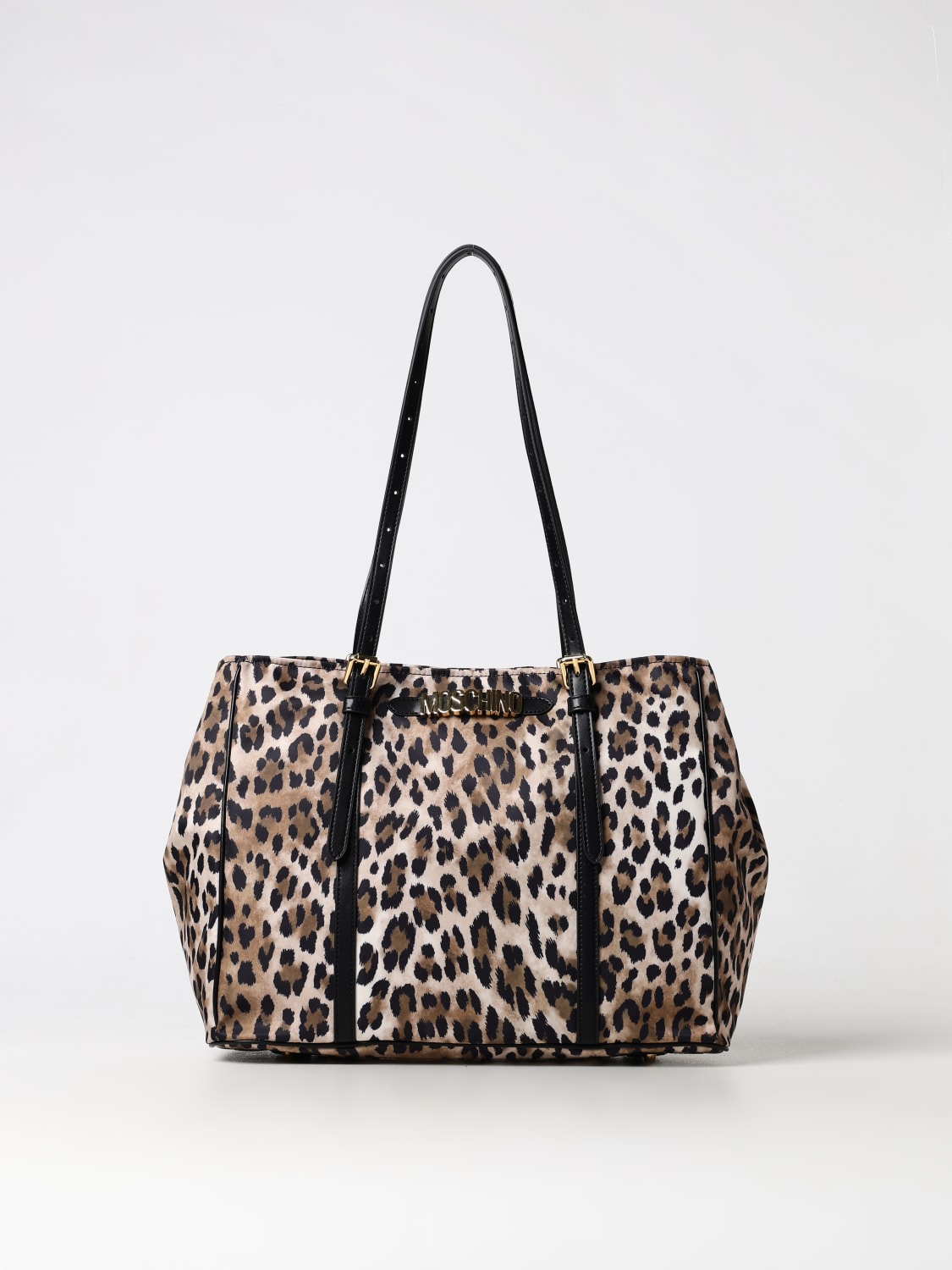 Giglio Borsa Moschino Couture in nylon stampa animalier