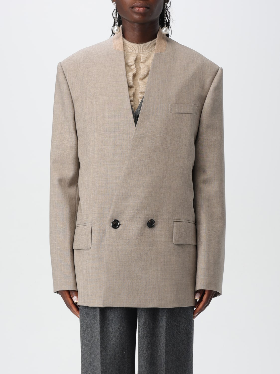 MOSCHINO COUTURE BLAZER: Blazer woman Moschino Couture, Beige - Img 1